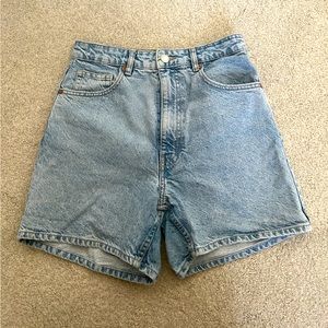 Zara High Waisted Mom-fit Denim Shorts